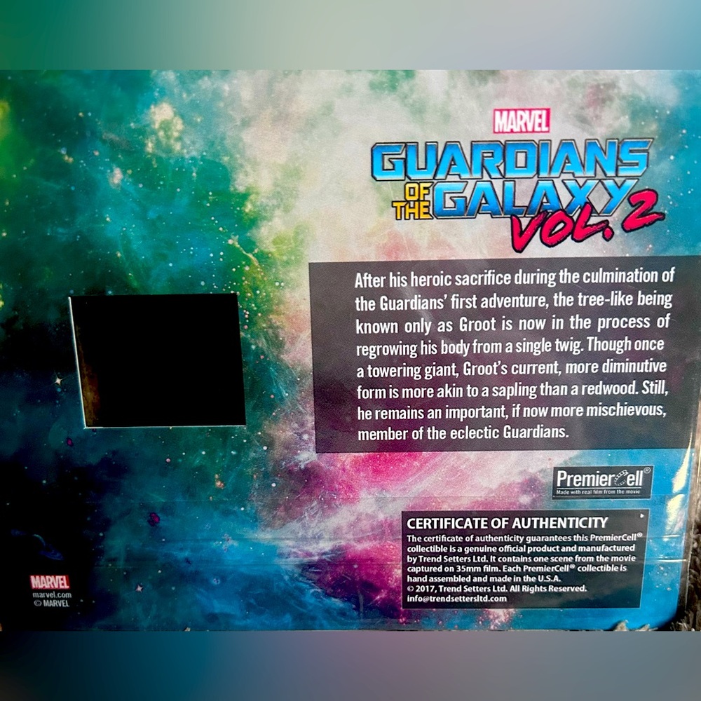 Guardians of the Galaxy Vol. 2 Limited Edition premier cell from Bam Box - Picture 3 of 3